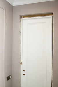 Closed door of building