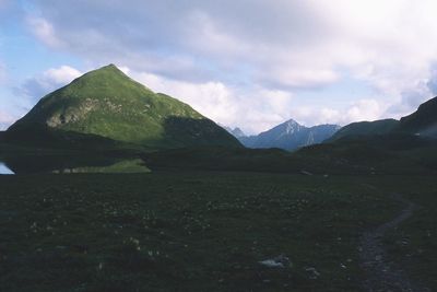 Scenic view of mountains against sky