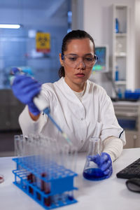 Scientist working at laboratory