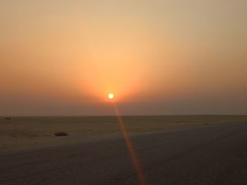 Scenic view of sunset over sea