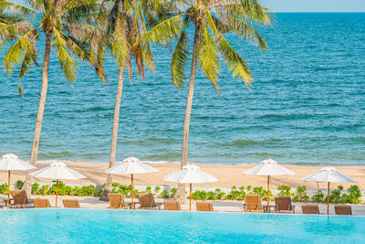 Scenic view of swimming pool at beach