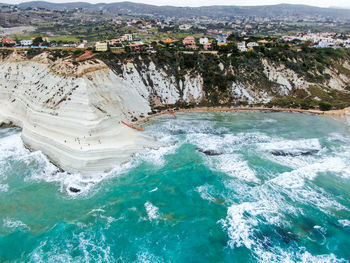 High angle view of sea