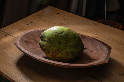 Close-up of food in plate on table