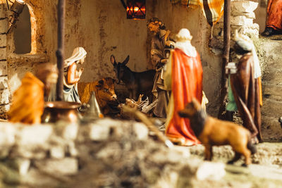 Close-up of nativity scene. 