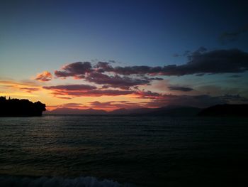 Scenic view of sea during sunset