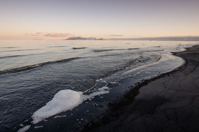 Great salt lake during sunset