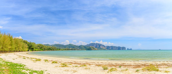 Scenic view of beach against sky