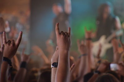 People enjoying music concert