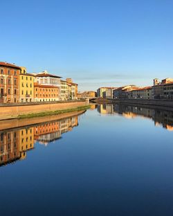 Reflection of buildings in water