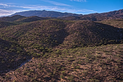 Scenic view of mountain range against sky