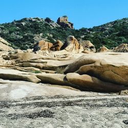 Rock formations on sunny day