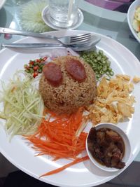 Close-up of food served in plate