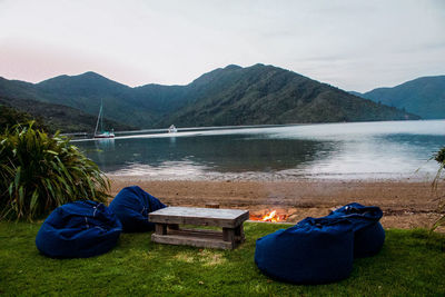 Scenic view of lake against mountains