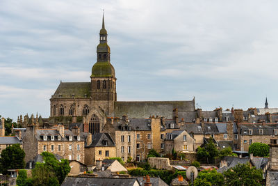 Panoramic view of the medieval town centre of dinan, french brittany