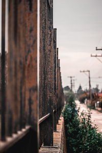 Close-up of old building against sky