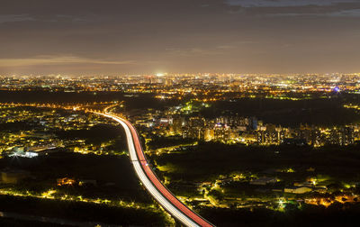 Panorama view of taipei city from kite hill at night