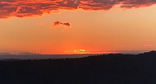 Scenic view of dramatic sky during sunset