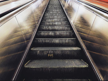 High angle view of escalator