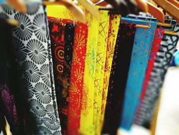 Close-up of multi colored hanging