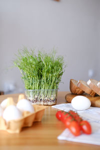 Close-up of food on table