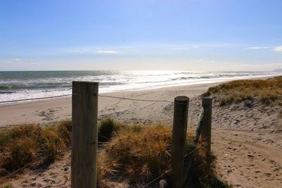 Scenic view of beach against sky