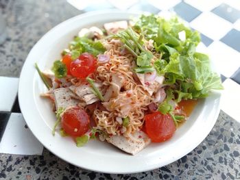 Close-up of salad served in plate