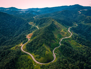 High angle view of landscape against sky