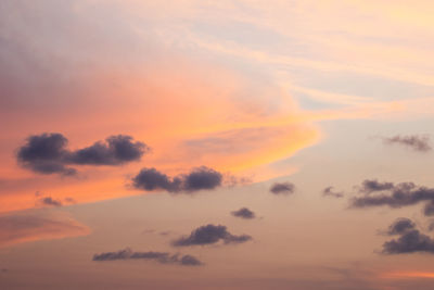 Low angle view of orange sky