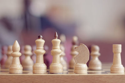 Close-up of chess pieces