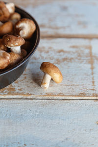 High angle view of bread on table