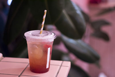 Close-up of coffee on table