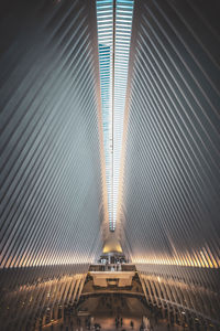 Low angle view of illuminated ceiling