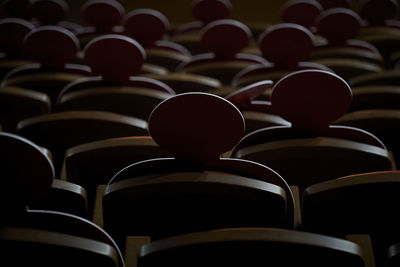 Close-up of empty chairs