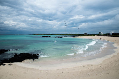 Scenic view of beach against sky