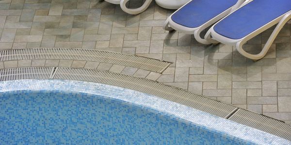 High angle view of swimming pool