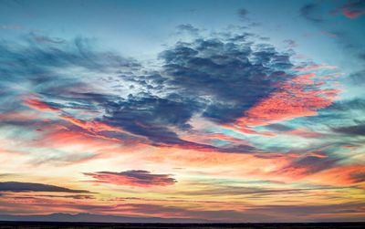 Scenic view of dramatic sky during sunset