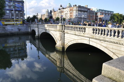 Bridge over river in city