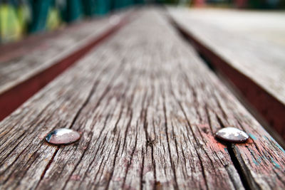Close-up of wood on table