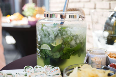 Close-up of drink on table