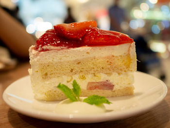 Close-up of cake in plate