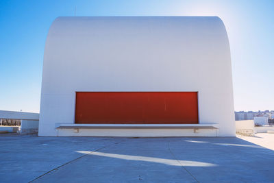 White building against clear blue sky