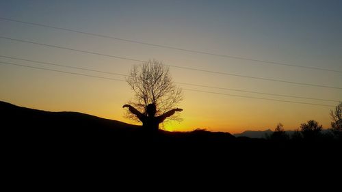 Silhouette tree against sky during sunset