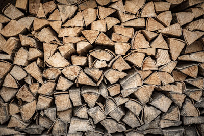 Full frame shot of logs