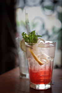 Close-up of drink on table