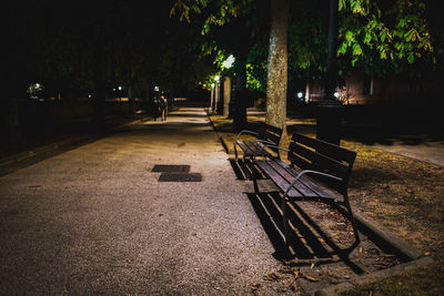 Empty bench in park