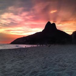 Scenic view of sea at sunset