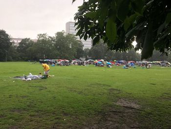 Group of people on field