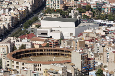 High angle view of town