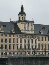 View of buildings against clear sky