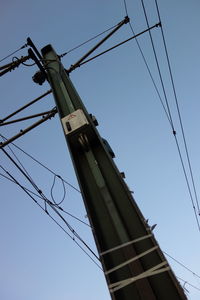 Low angle view of electricity pylon